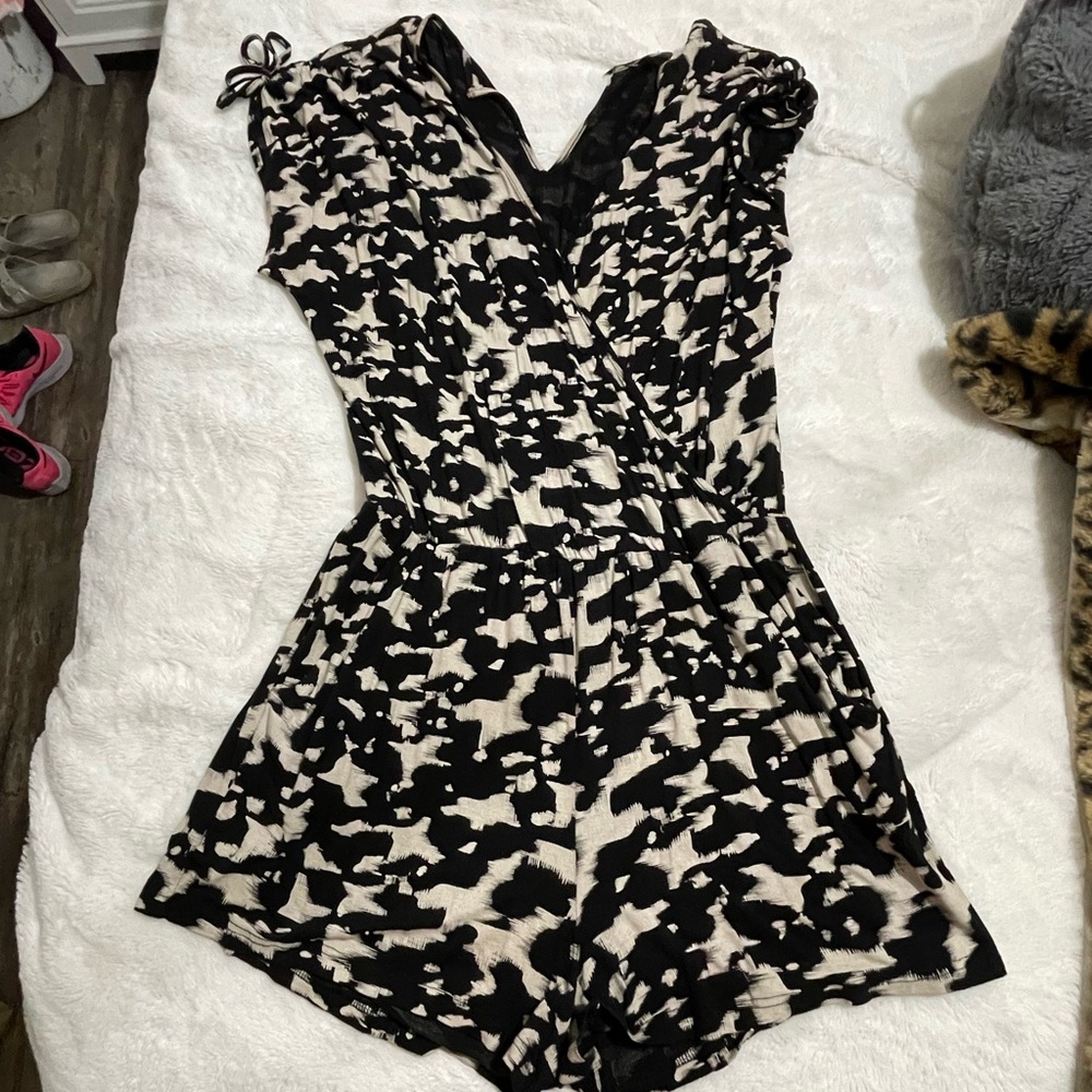 Black and White Patterned Romper